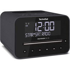 TechniSat TECHNIRADIO 40, DAB+ Radio Alarm Clock, DAB, FM, Alarm Clock With Two Adjustable Alarm Times, Sleep Timer, Snooze Function, Dimmable LCD Display, USB Charging Function