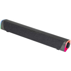 Woxter Big Bass 320 Soundbar ar 18 W jaudu (RGB aizmugurgaismojuma 3,5 mm dators/PS4/Xbox/TV/tālrunis/planšetdators) ar USB barošanu (melns)