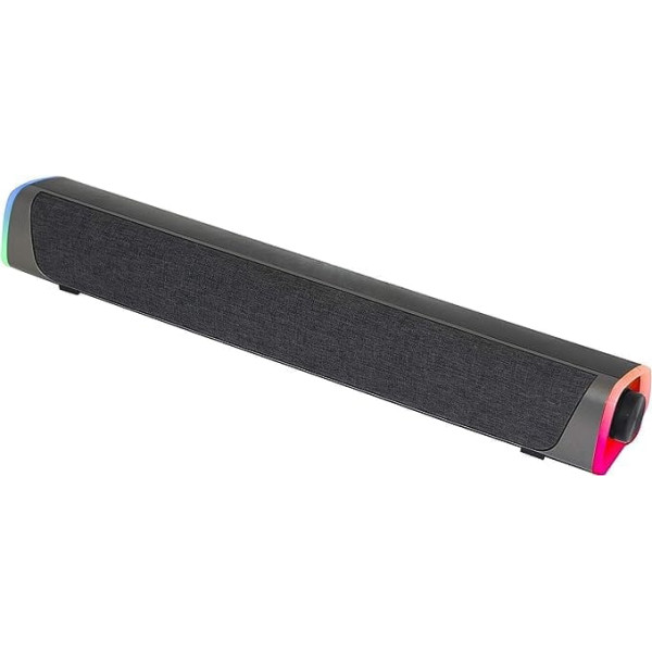 Woxter Big Bass 320 Soundbar ar 18 W jaudu (RGB aizmugurgaismojuma 3,5 mm dators/PS4/Xbox/TV/tālrunis/planšetdators) ar USB barošanu (melns)