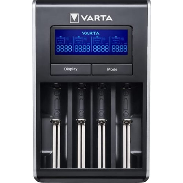 Varta LCD Dual Tech lādētājs (piemērots Ni-MH AA / AAA, Li-Ion 18650, 18490, 18350, 17670, 17500, RCR123A / 17335/16340, 14500, 10440, ierīces, kuras var uzlādēt caur USB)