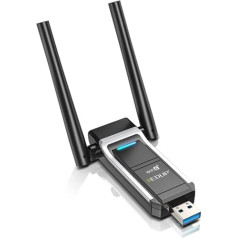EDUP AX1800M USB WiFi 6 adapteris 802.11ax personālajam datoram, USB 3.0 WiFi sargspraudnis Dual Band 5GHz/2.4GHz High Gain Dual Antennas MU-MIMO bezvadu tīkla adapteris personālajam galddatoram. Atbalsta Windows 1 1/10