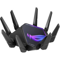 ASUS ROG Rapture GT-AXE16000 Gaming Router 6E (802.11ax), 4 Band 6GHz, 2 Ports 10G, WAN 2.5G, DOS WAN, AiMesh, VPN Fusion, Three Acceleration Moulds Mains Time, 90IG06W0-MU2-MU2222 A10