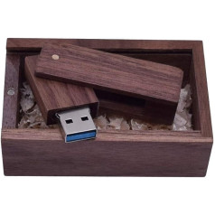 UFARID USB Sticks 16 GB / 32 GB / 64 GB / 128 GB Wooden USB Memory Stick USB Flash Drive Wood USB 3.0 Thumb Drive with Wooden Box (32 GB, Carbonised Wood)