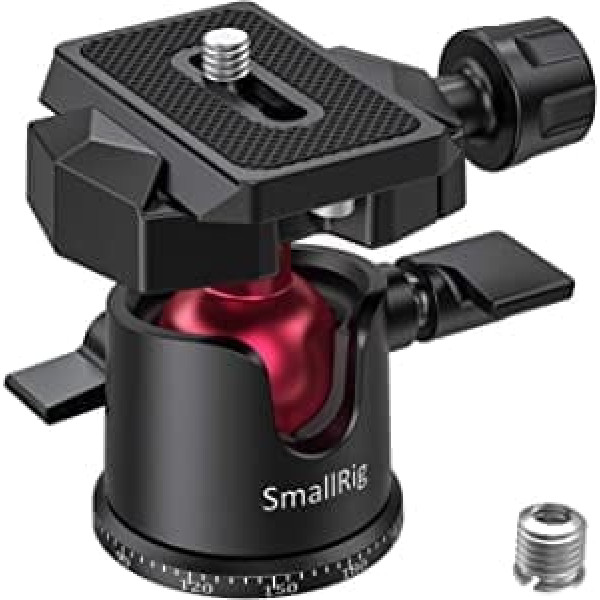 SMALLRIG panorāmas lodveida statīva galva 360° grozāma statīva galva ar ātrās atbrīvošanas plāksni 1/4 collas skrūve statīvam, monopodam, kamerām, DSLR — BUT2665