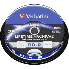 Verbatim 43825 25 GB 4x M Disc BD-R ar vārpstu (10 gb.)