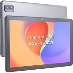 Android 12 planšetdators 10 collu planšetdatori, 6 GB RAM, 128 GB ROM, paplašināt 1 TB, 5G+AX WiFi, 1280 x 800 IPS HD stikla skārienekrāns, MTK8183 astoņkodolu procesors, 8 MP+13 MP kamera, BT5.0, 600 m00000. Ātrā uzlāde, NTC, met