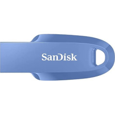 SanDisk Ultra Curve 3.2 zibatmiņas disks 256 GB (RescuePRO Deluxe, ātrums līdz 100 MB/s, atslēgu piekariņa cilpa) — zils