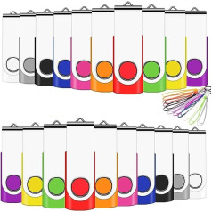 1 GB USB 2.0 Rotate Metal USB Stick Fast Speed Multicoloured Pack of 20