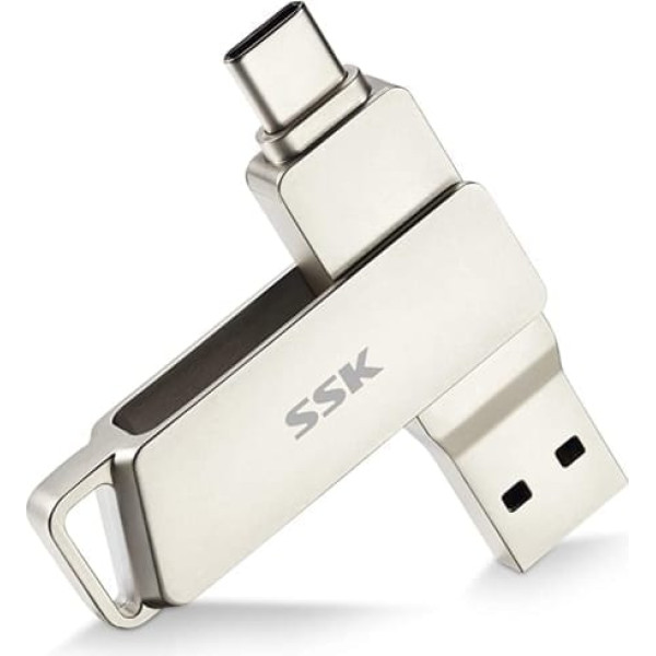 SSK USB C disks 256 GB atmiņa 150 MB/s Dual Drive Type C + USB 3.1 Jump Flash Drive Memory Stick saderīga ar Thunderbolt 3 Android tālruņiem, MacBook/Pro/Air un citiem