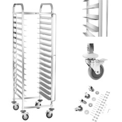 Viesmīļa ēdināšanas ratiņi 16 paplāšu transportēšanai 60 x 40 cm Royal Catering RCTW-16TB.1