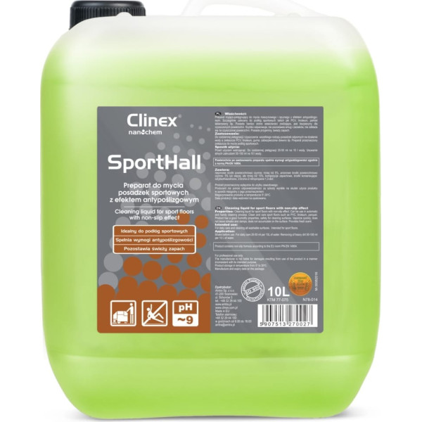 Šķidrums PVC linoleja parketa tīrīšanai sporta hallēs, pretslīdes CLINEX SportHall 10L