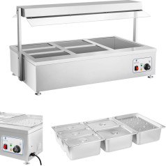 Dry Bain-Marie sildītājs bez ūdens, brīvi stāvošs 6 x GN 150mm 55L Royal Catering