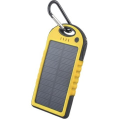 Forever STB-200 Solar Power Bank 5000 mAh Universāla Ārējas uzlādes baterija 5V 1A + 1A + Micro USB Kabelis Dzeltens