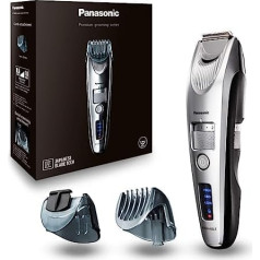 Panasonic Premium bārdas trimmeris ER-SB60, 19 garuma iestatījumi, bārdas trimmeris 0,5-10 mm, trimmeris vīriešiem, ar uzlādes staciju Bk