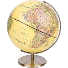 Exerz antīkais globuss ar metāla pamatni — izglītojošs ģeogrāfisks noformējums