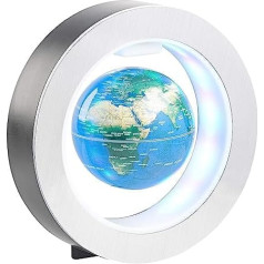infactory Floating Globe: свободно плавающий 10-сантиметровый глобус в магнитном кольце с цветной светодиодной подсветкой (плавающий глобус)