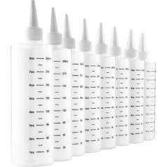 8oz Plastic Graduated Measuring Squeeze Bottles - Ideal for Frosting, Biscuit Decoration, Spices and Crafts