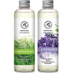 Istabas smaržu difuzora uzpilde Citronzāle un lavanda 400 ml - 2 x 200 ml - Uzpildes komplekts smaržu difuzoram - Reed difuzora uzpilde - Istabas aromāts - Istabas aromāts - Difuzora uzpilde - Telpas gaiss