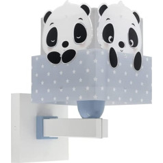 Dalber Bērnu sienas lampa, bērnu lampa, sienas lampa, mākoņi, panda, zila