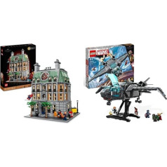 LEGO 76218 Marvel Sanctum Sanctorum un 76248 Marvel The Quinjet of the Avengers, rotaļu supervaroņa kosmosa kuģis ar Toru, Dzelzs vīru, Melno atraitni, Loki un Kapteiņa Amerikas mini figūriņas