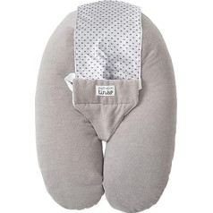 Tinéo Multifunctional Pregnancy and Nursing Pillow, Multirelax Sponge, Removable, Made in France, 73 x 40 cm (Grey/Stars)