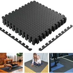 Bakaji Puzzle Paklājs Daudzfunkcionāls Paklājiņš Gym Game Kids EVA Foam Izmērs 60x60cm Krāsa Melns (Paka 8)