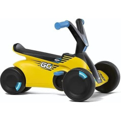 Berg 24.50.04.00 GO² 2-in-1 slide car | Braukšanas un līdzsvara velosipēds, bērnu braucamrīks ar nolokāmiem pedāļiem, pedāļu gokarts, bērnu rotaļlieta, kas piemērota bērniem vecumā no 10 līdz 30 mēnešiem (dzeltens)