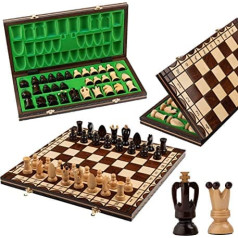 Posh The President of Chess Wooden 45 cm/18in Sweet Cherry Tree. Beautiful Handmade Chess and Checker Board