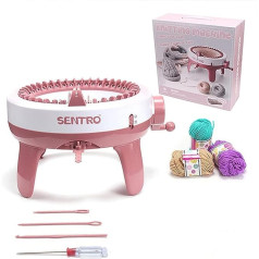 Sentro Adāmmašīna SENTRO, 40 adatas Smart Weaving Loom Knitting Machine, DIY divrežīmu adāmmašīna zeķēm, cepurei un šallei, Adāmmašīnas aušanas rāmis bērniem un pieaugušajiem (40 adatas)