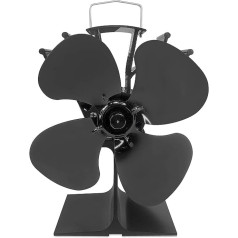 Froadp Fireplace Fan Without Electricity Fireplace Fan with 4 Blades Black Stove Fan Heat Powered Oven Fan Powerless for Wood Stove, Fireplace, Wood Burner, Fire Pit