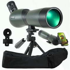 Bossdun 20-60 x 60 Tripod for Spotting Scope, Carry Bag & Smartphone Adapter - HD Waterproof Birdwatching Monocular Scope for Safari Sightseeing Stargazing Archery Camping Wildlife Sports Shooters