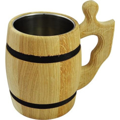 Wooden World M01 Koka ozolkoka alus krūze Tankard ļoti cieta Tēva dienas Ziemassvētku dāvana 0,5 L