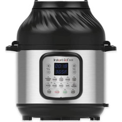 Instant Pot Duo Crisp + karstā gaisa cepeškrāsns 11-in-1 elektriskā multivarka 5,7 l — augstspiediena plīts, gaisa cepeškrāsns, lēna plīts, tvaikonis, Sous Vide ierīce, dehidratators ar grilu, siltuma uzturēšana un cepšanas funkcija