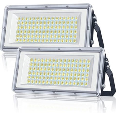 YIQIBRO LED āra prožektors 100 W 2 10000 LM komplektā īpaši spilgts LED priekšējais lukturis 7000 K auksti balts LED prožektors IP67, ūdensizturīgs ar 180° rotāciju āra prožektors dārza iekšpagalmam garāžas darbnīcai sporta laukumam