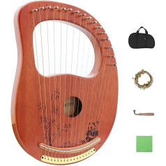 Rayzm Leier arfa, masīvkoka sarkankoka liras instruments ar patentētu dizainu, pārnēsājamas 16 metāla stīgas, sārma arfa pieaugušajiem/bērniem/iesācējiem