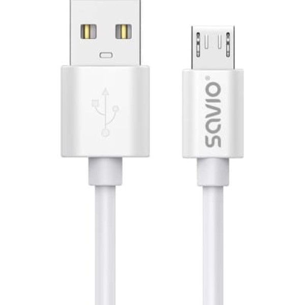 Savio usb kabelis micro usb, 3m, balts, cl-167