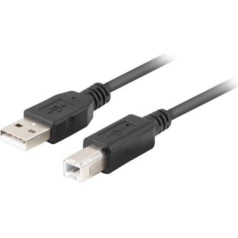 Lanberg usb-a-> usb-b m / m 2,0 kabelis 1 m ferīta melnā kaste ca-usba-15cu-0010-bk