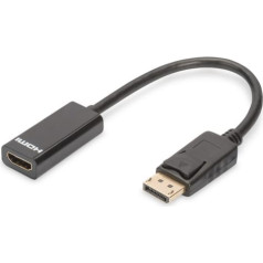 Digitus Displayport adaptera kabelis ar fiksatoru 1080p 60hz fhd tipa dp / hdmi am / Ż melns 0,15 m