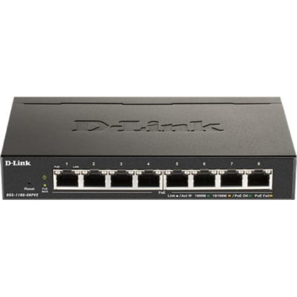 D-link Viedais slēdzis dgs-1100-08pv2 8xge poe