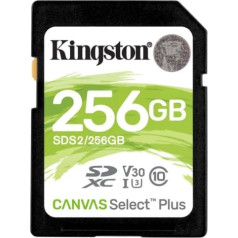 kingston canvas select plus sds2/256gb memory card (256gb; class u3, v30; memory card)