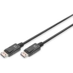 Digitus Displayport savienojuma kabelis ar aizbīdņiem 4k 60hz uhd tips dp / dp m / m melns 2m