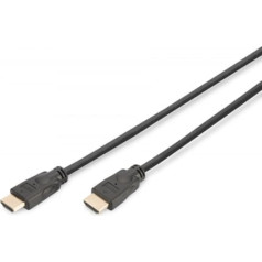 Digitus HDMI ātrgaitas savienojuma kabelis ar Ethernet 4k 60hz uhd tipa hdmi a / hdmi am / m melns 5m
