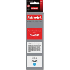 Activejet tinte ac-g490c (aizstājējs canon gi-490c; supreme; 70 ml; 7000 lapas, zils)