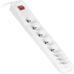 Activejet apn-8g / 5m-gr surge protector (3 x type c, 5 x ute; 10 a; 5m; gray)