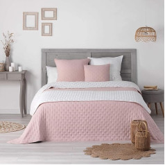 Douceur d'Intérieur stepēta gulta, 80 x 180 cm, mikrošķiedra, divi toņi, maigi šiks rozā/balts, 100% poliesters