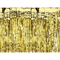 Party Deco Tinsel Curtain Foil Glitter - Gold - 90 x 250 cm - Metallic Tinsel Curtains for Christmas Tree Christmas Birthday Wedding - Decoration for Christmas - Gold