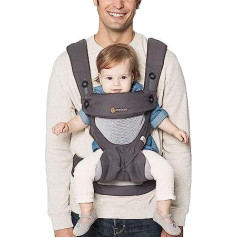 Ergobaby Baby Carrier 360 Cool Air Mesh Carbon Gray, Ergonomic 4in1 Carrying Bag Baby Carrying System Child carrier up to 20 kg