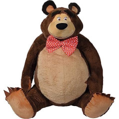 Simba 109301096 - Maša un lācis, XXL plīša lācis, 150 cm, mīksts mīksts, ar banti, milzu, milzu plīša rotaļlieta, liela plīša rotaļlieta, piemērota bērniem no 3 gadu vecuma