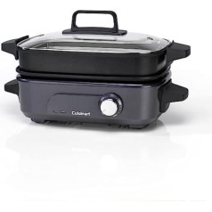 Cuisinart Cooking GRMC3E 5-in-1 daudzfunkciju katls grilēšanai, sautēšanai, vārīšanai un vārīšanai, Multivarka ar nepiedegošu pārklājumu vieglai tīrīšanai, pusnakts pelēka