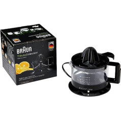 Braun CJ3000 BK Citrus Juicer with Shell Precision Calibration 350 ml Number of Pulp Dimmable Automatic Start/Stop Black